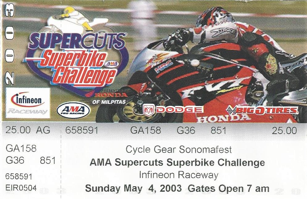 2003 AMA Races ticket
